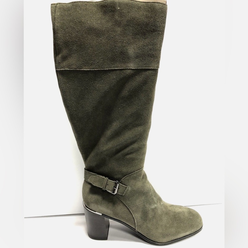 ❤️❤️ NIB BANDOLINO BLOCK HEEL GREEN SUEDE OLLIA BOOT SIZE 9.5 - Picture 6 of 6